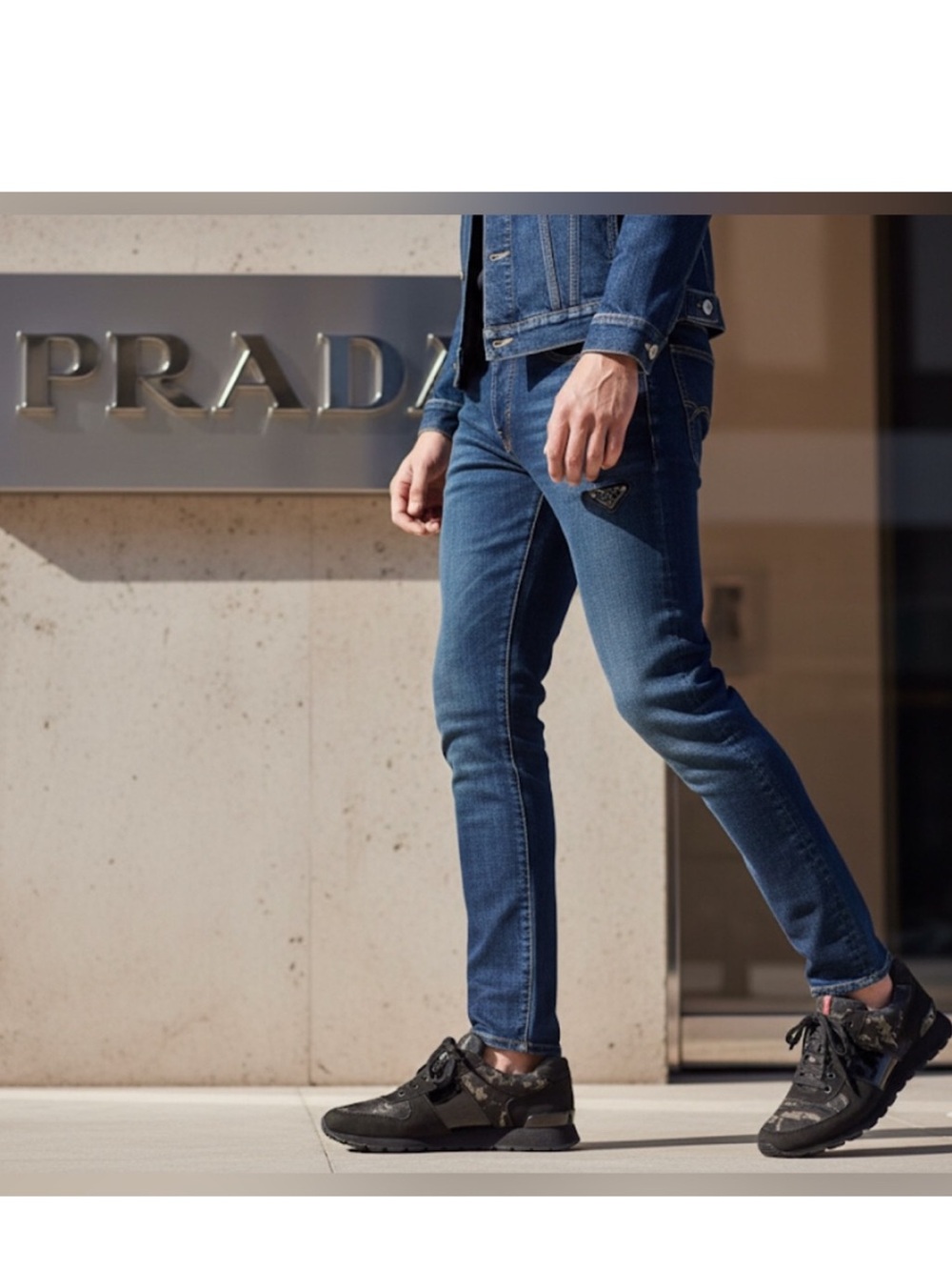 Authentic Prada luxury designer men’s black camo print sneakers sz 8.5 Euro 42